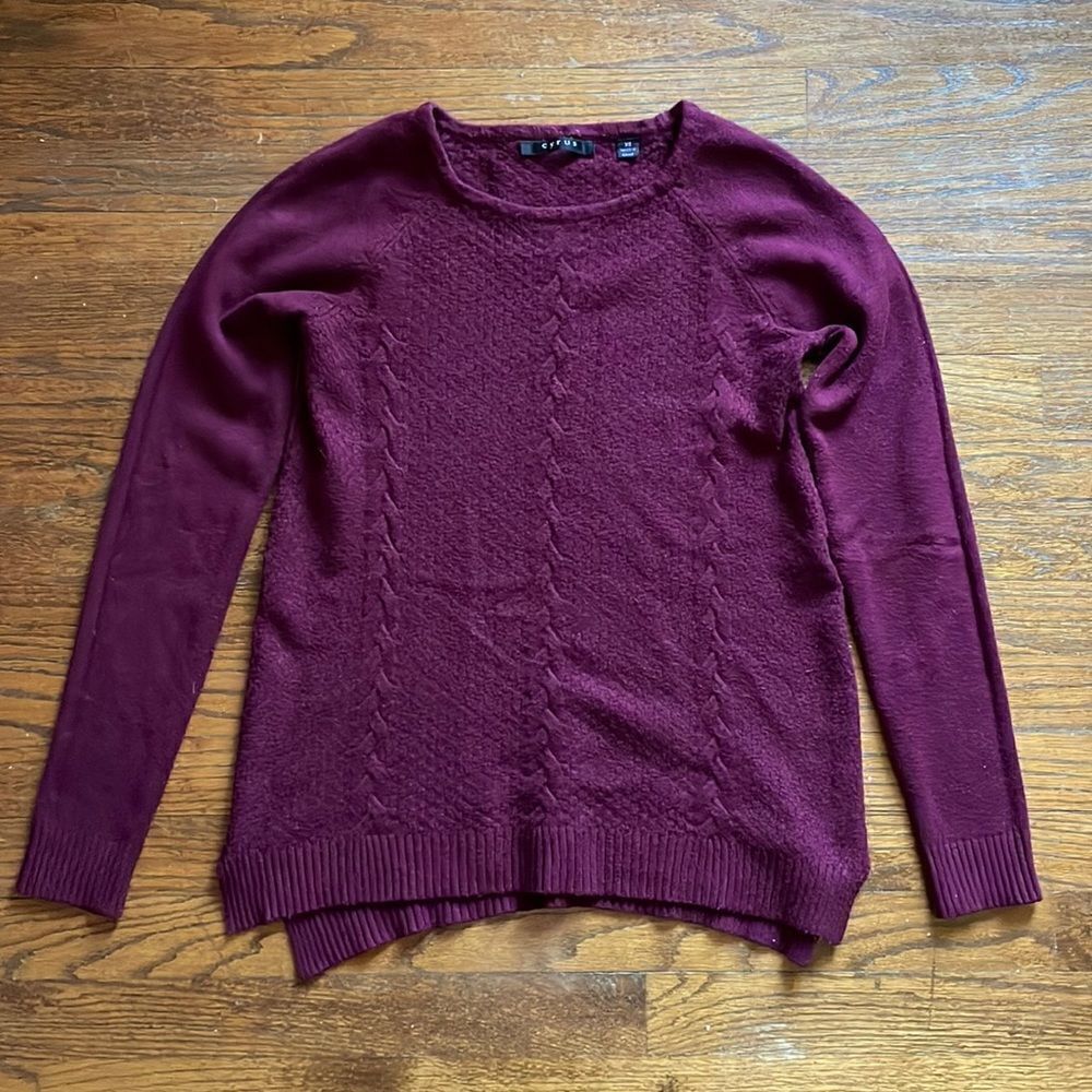 Cyrus Modern High Low Cable Knit Sweater